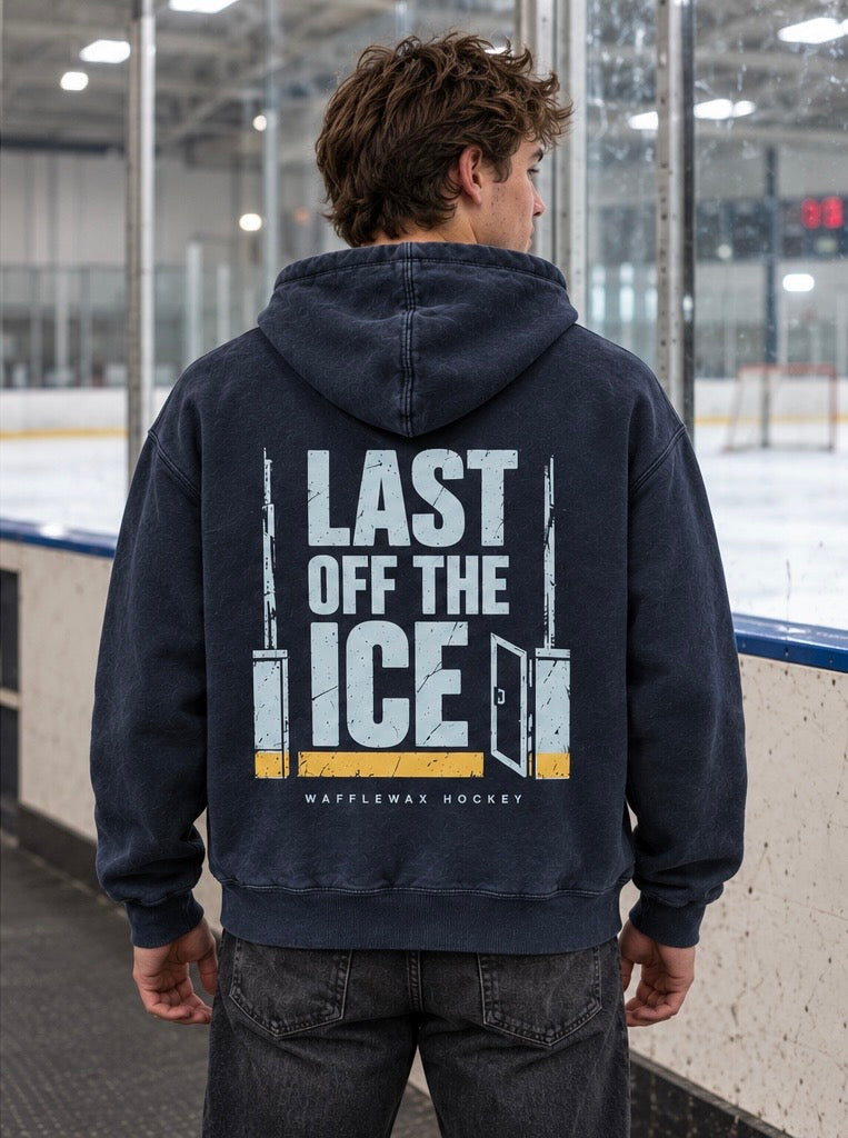 Last Off the Ice Hoodie — Washed Navy